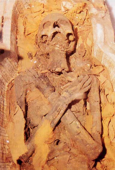 La mummia di Narni nel sarcofago