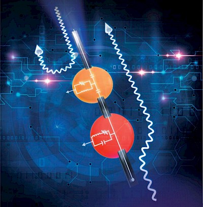 Schema dell'isolatore formato da due risonatori non lineari accoppiati collegati attraverso un circuito ritardante. CREDIT: Andrea Alu - ADVANCED SCIENCE RESEARCH CENTER, GC/CUNY